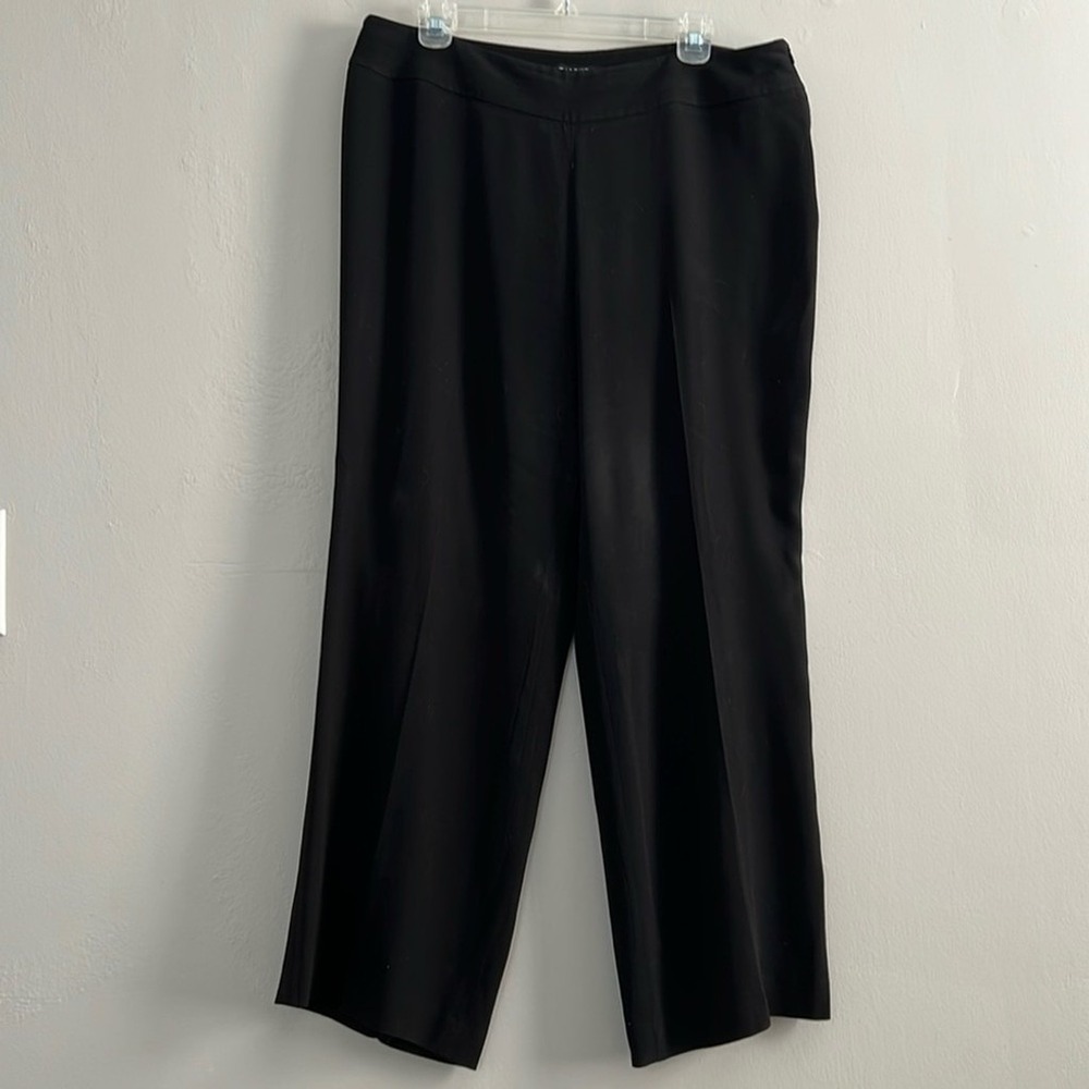 TALBOTS Womens‎ Black Wide Leg Dress Pants Size 14P Career Office